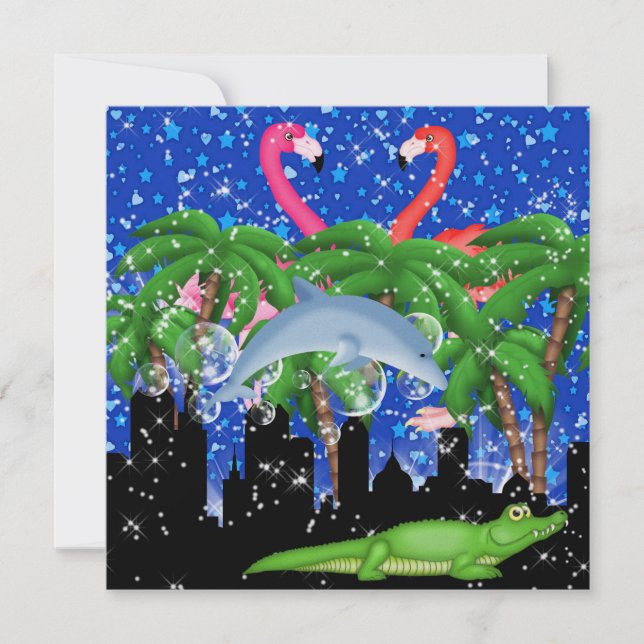 Paradisparty i ljust ljus för stil - SRF Inbjudningar (Framsida)