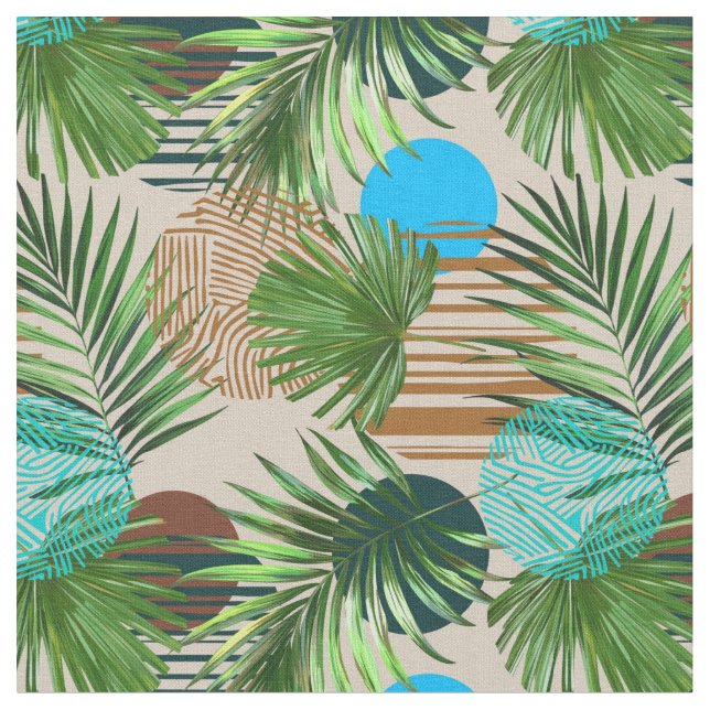 Paradisväxter Hawaiianskt mönster Tyg (Närbild)