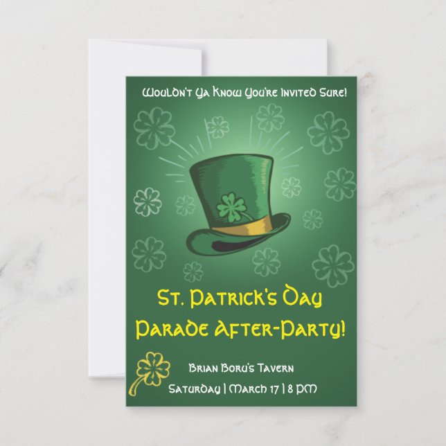 Paradparty! Sts Patrick daginbjudningar Inbjudningar (Framsida)