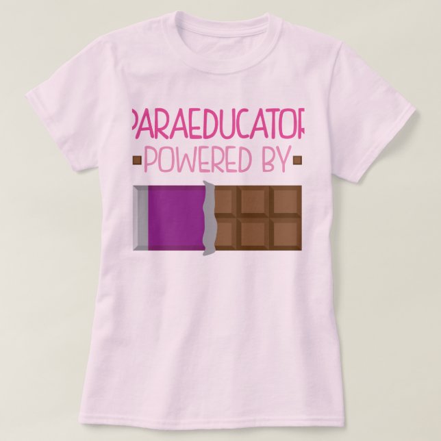 Paraeducator chokladgåva för henne tee shirt (Design framsida)