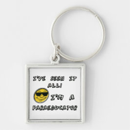 ParaEducator Fyrkantig Silverfärgad Nyckelring