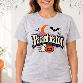 Paraeducator Halloween-spökfladdermöss gotisk boks T Shirt