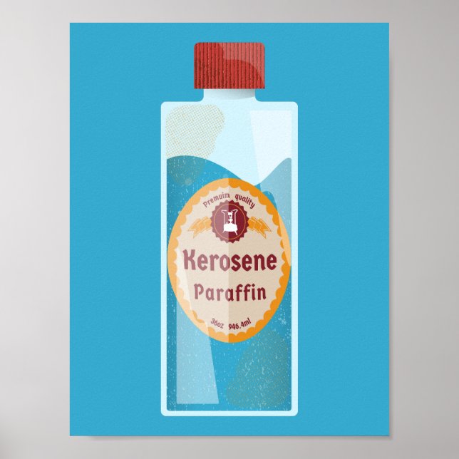 Paraffinflaska fotogen poster (Framsidan)