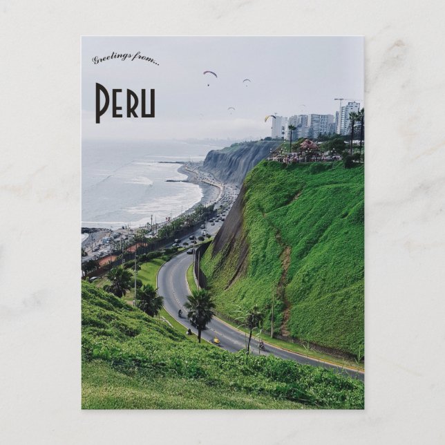 Paraglidare i Peru Vykort (Framsida)
