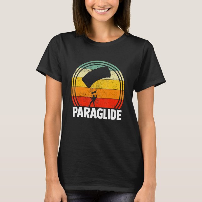 Paraglide Paraglider Paragliding Paramotoring Retr T Shirt (Framsida)