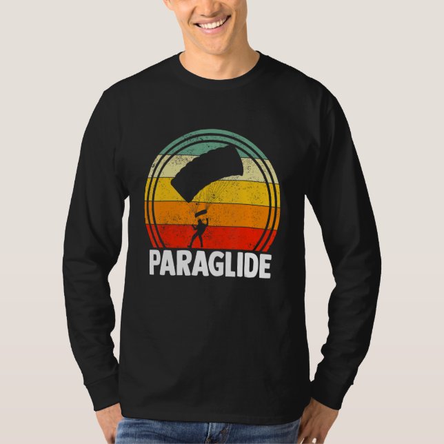 Paraglide Paraglider Paragliding Paramotoring Retr T Shirt (Framsida)