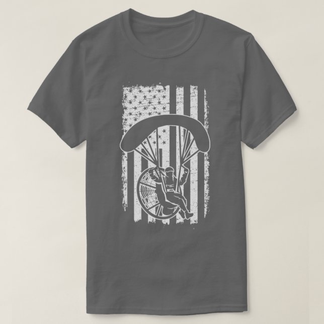 Paraglide Skydive America Flagga Patriotic Paramot T Shirt (Design framsida)