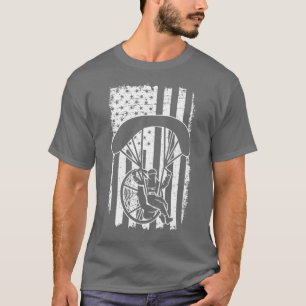 Paraglide Skydive America Flagga Patriotic Paramot T Shirt