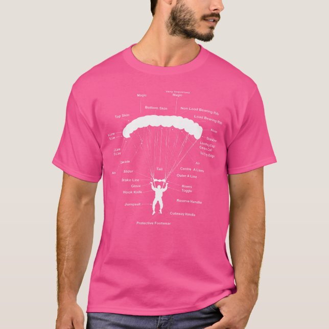Paraglider Anatomy Magic Paragliding Skydiving Par T Shirt (Framsida)