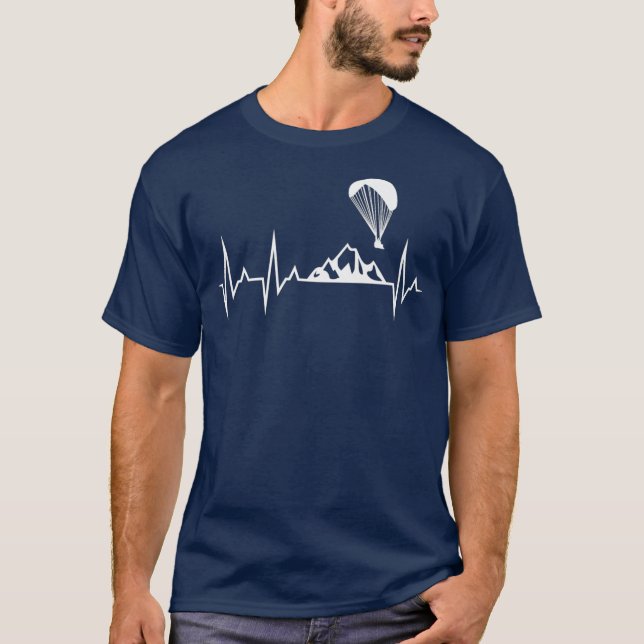 Paraglider Heartslag Funny Paragliding Gift T Shirt (Framsida)