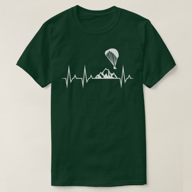 Paraglider Heartslag Funny Paragliding Parachuting T Shirt (Design framsida)