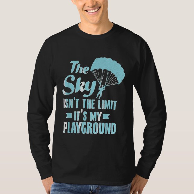 Paraglider Himlar Playground Funny Paragliding Par T Shirt (Framsida)