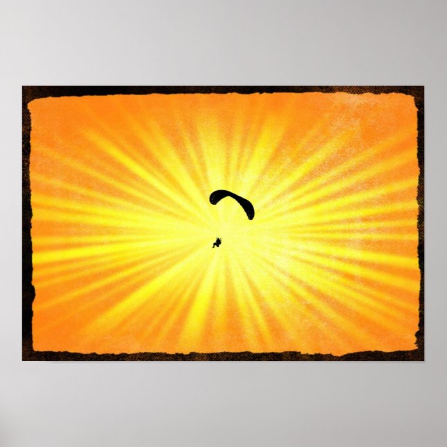 Paraglider Silhouette Artsy Photographic Print Poster (Framsidan)