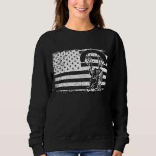 Paraglider Skydiver USA Flagga Patriotic Paramotor T Shirt