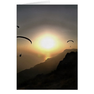 Paragliders Flies Wanderluste Extreme Sports Art Hälsningskort