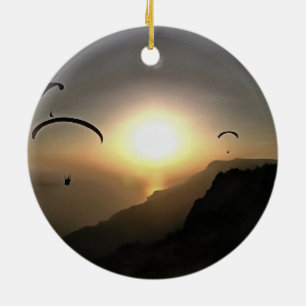 Paragliders Flies Wanderluste Extreme Sports Art Julgransprydnad Keramik
