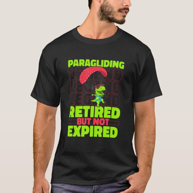 Paragliding Dino - Aerial Hanggliding Glider Parag T Shirt (Framsida)
