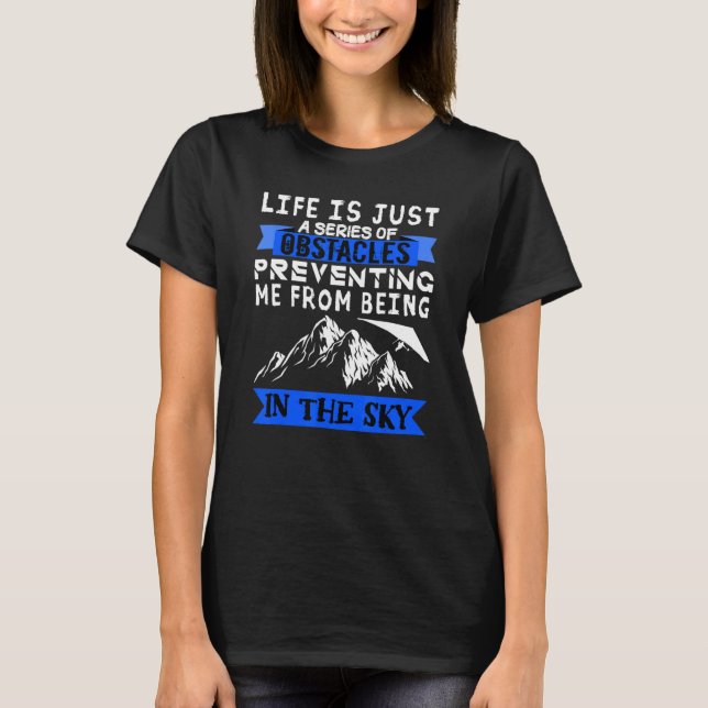 Paragliding Fallskärm Hinder Paramotor Fallskärmsh T Shirt (Framsida)