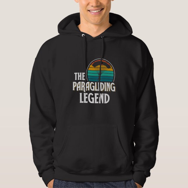 Paragliding Legend Paraglider Glider Pilot Paragli Hoodie (Framsida)