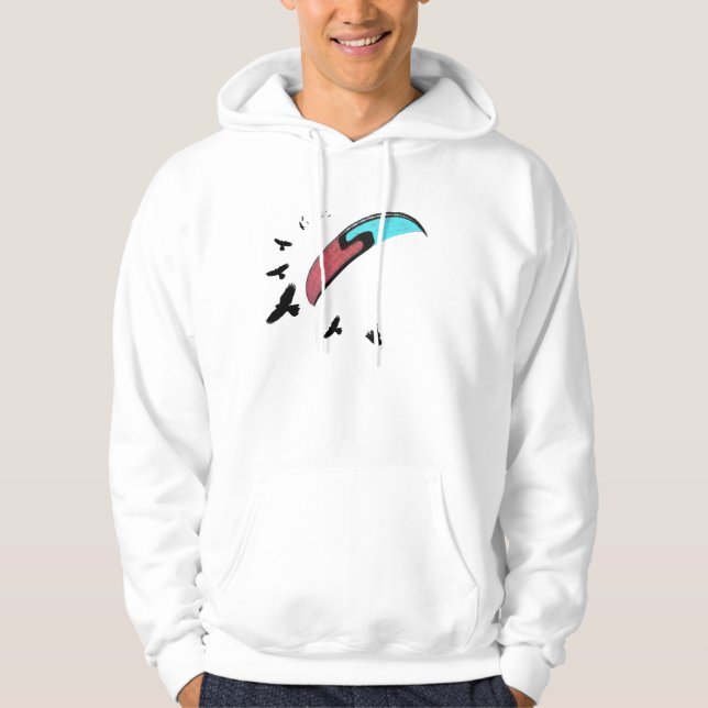 Paragliding med vråket sweatshirt med luva (Framsida)
