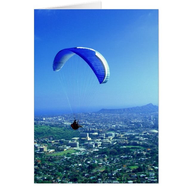 Paragliding over Honolulu Hälsningskort (Framsidan)