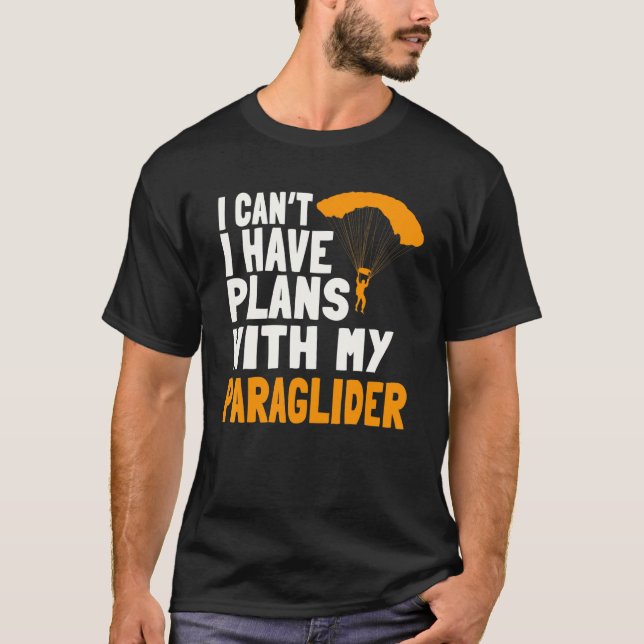 Paragliding Plan Paraglidare Fallskärm Paramotor  T Shirt (Framsida)
