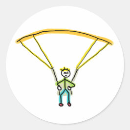 Paragliding Stickman Runt Klistermärke