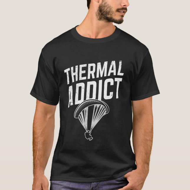 Paragliding Termikberoende Rolig Paragliding T Shirt (Framsida)