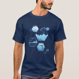 Paragliding Tessellating Elements Blue T Shirt