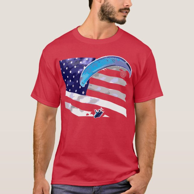 PARAGLIDING U.S.A pontocentral Tee Shirt (Framsida)