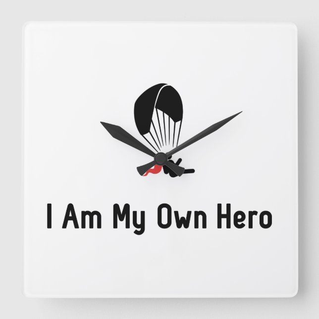 Paraglidinghjälte Fyrkantig Klocka (Framsida)