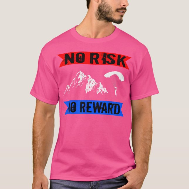 Paraglifiering Fallskärm: ingen risk för någon bak T Shirt (Framsida)