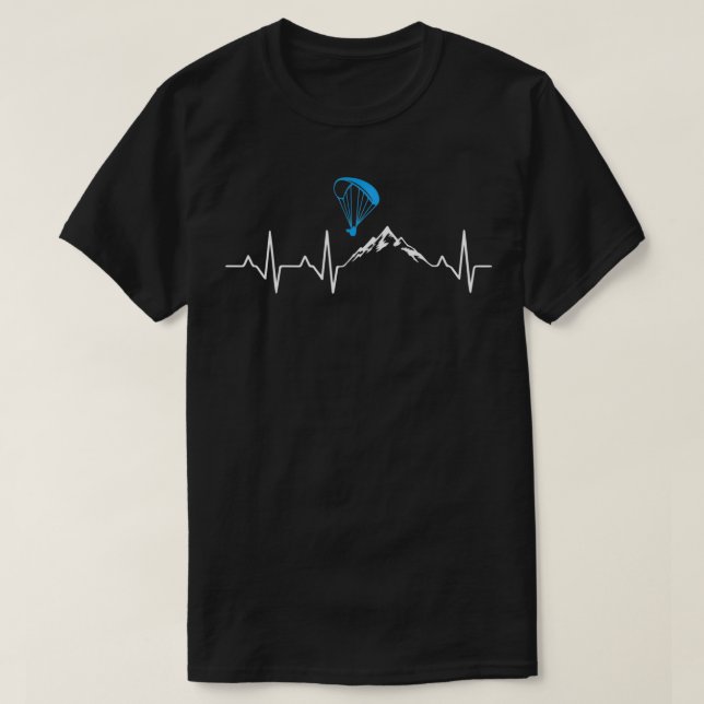 Paragliserande hjärtslag paraglider fallskärm mont t shirt (Design framsida)