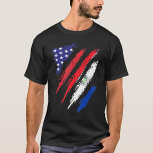 Paraguay Amerikansk Odlad Flagga USA Patriot Herit T Shirt