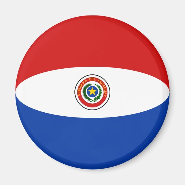 Paraguay Fisheye Flagga Magnet (Framsidan)