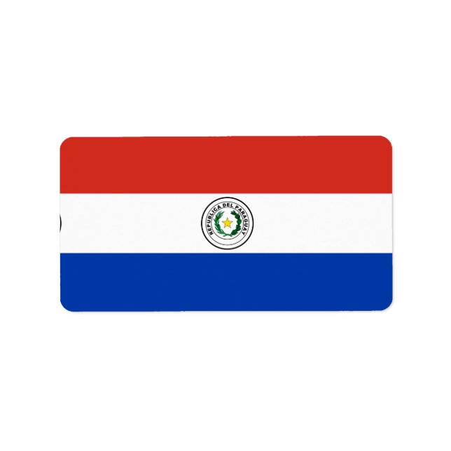 Paraguay flagga adressetikett (Framsidan)