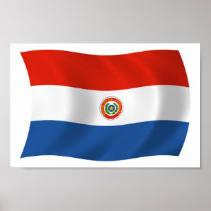 Paraguay Flagga Affisch Print