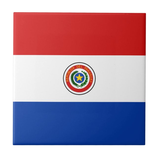 Paraguay Flagga Ceramic Tile Kakelplatta (Framsidan)