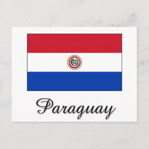 Paraguay Flagga Design Vykort