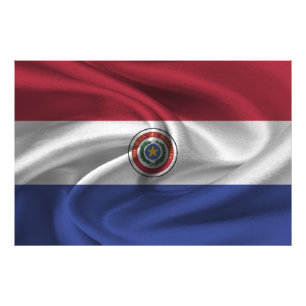 Paraguay Flagga Fototryck