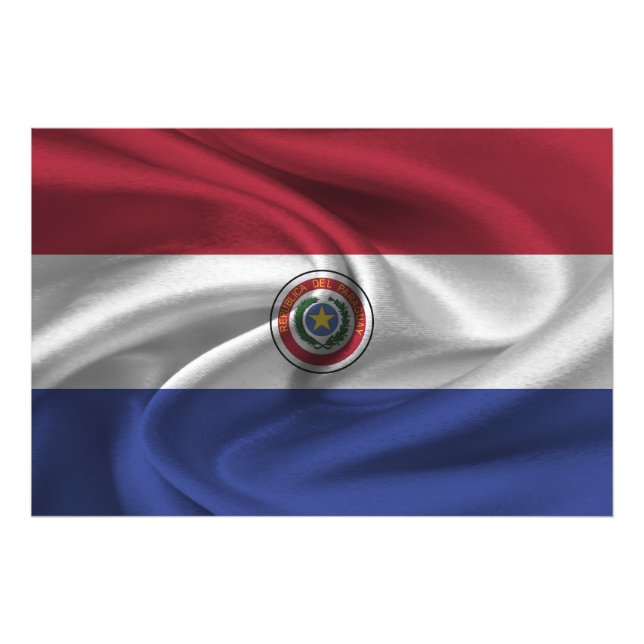 Paraguay Flagga Fototryck (Framsidan)
