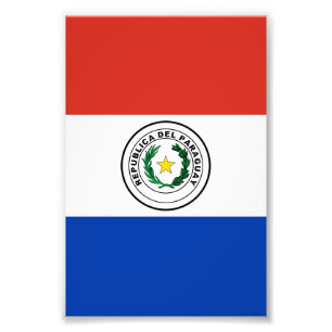 Paraguay flagga fototryck