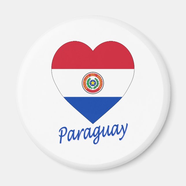 Paraguay Flagga Heart Magnet (Framsidan)