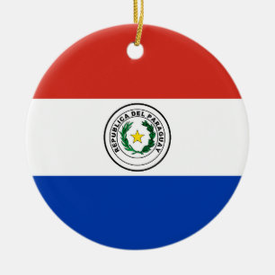 Paraguay flagga julgransprydnad keramik