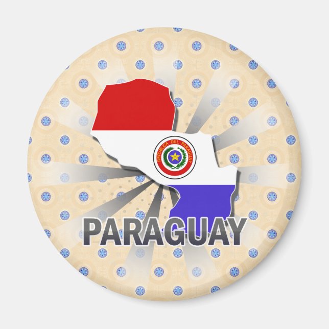 Paraguay Flagga Karta 2.0 Magnet (Framsidan)