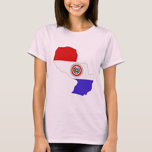 Paraguay flagga karta t shirt (Framsida)