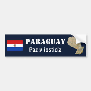 Paraguay flagga + Kartabildekal Bildekal