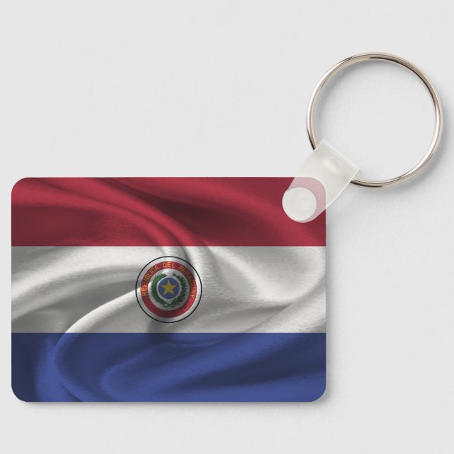 Paraguay Flagga Keychain Nyckelring (Framsida)