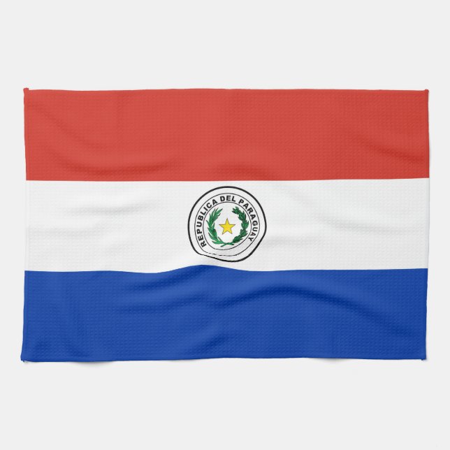 Paraguay flagga kökshandduk (Horisontell)
