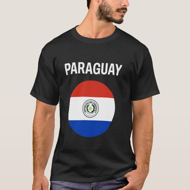 Paraguay Flagga Modern T Shirt (Framsida)